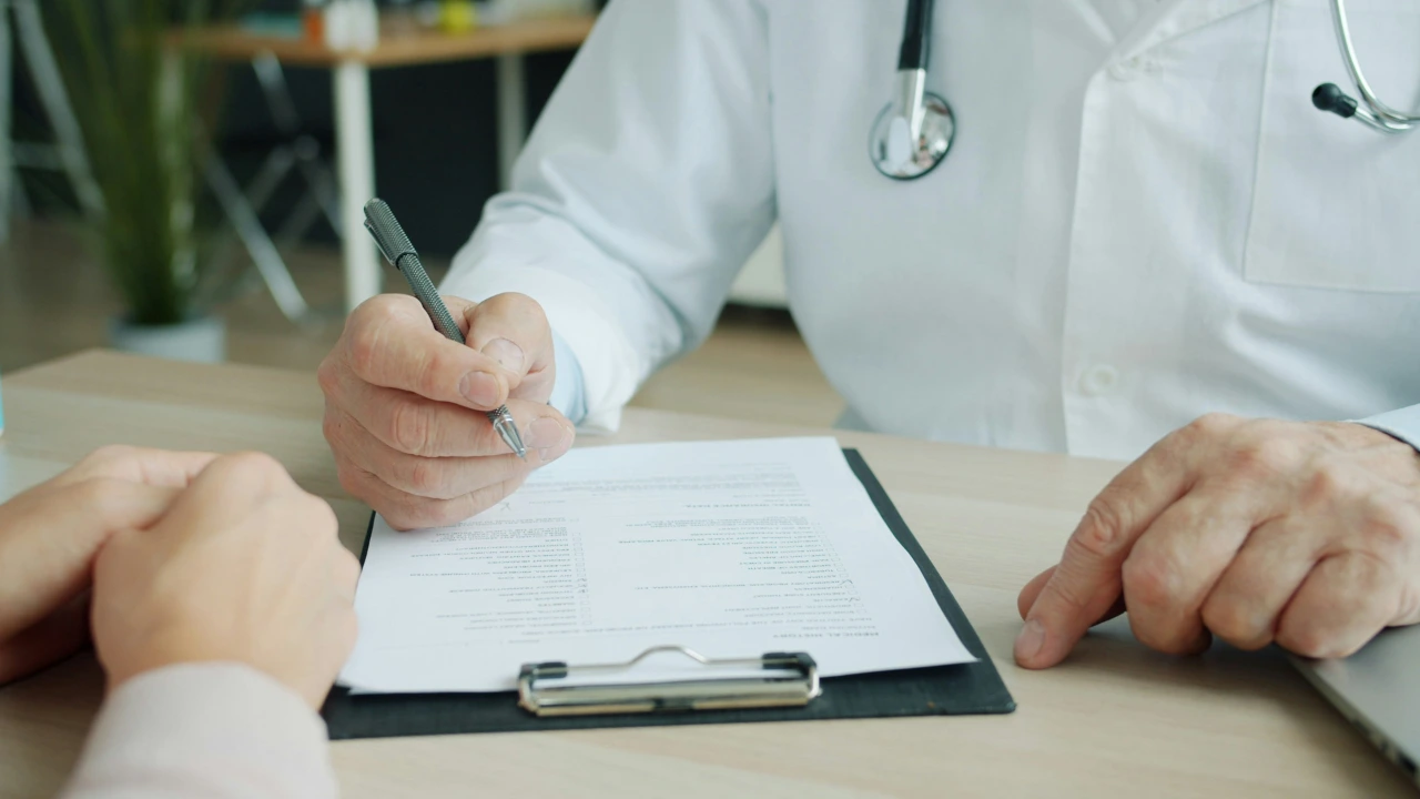 Physician completing a care plan form with a patient, representing the CMS ACCESS model outcome-based payment